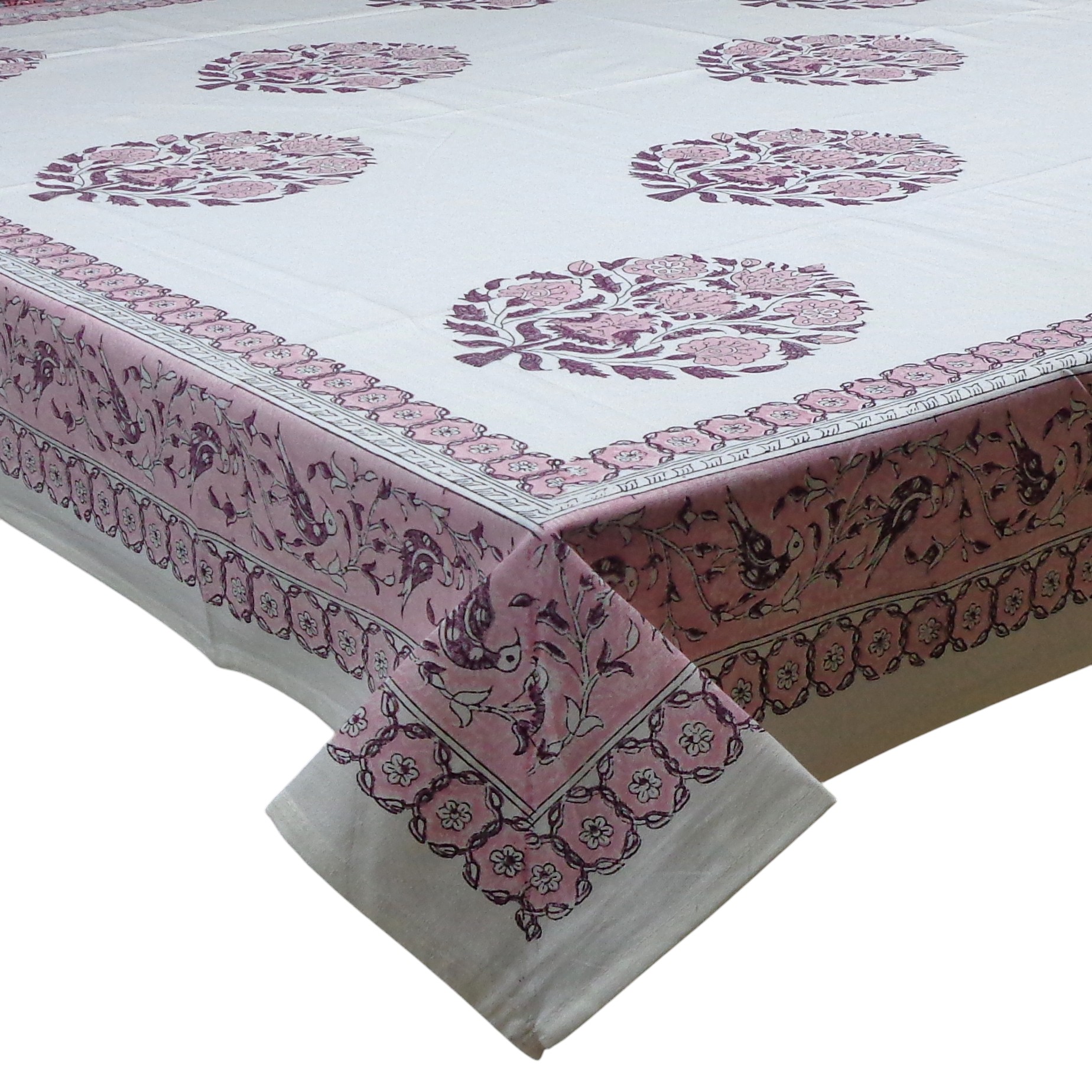 Wood Block Printed Handmade Tablecloth 150x220 cms 900138