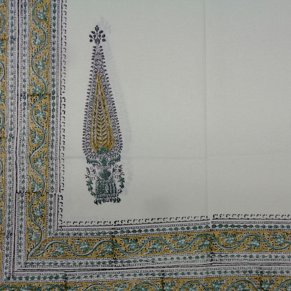 Wood Block Printed Handmade Tablecloth 150x220 cms  909869