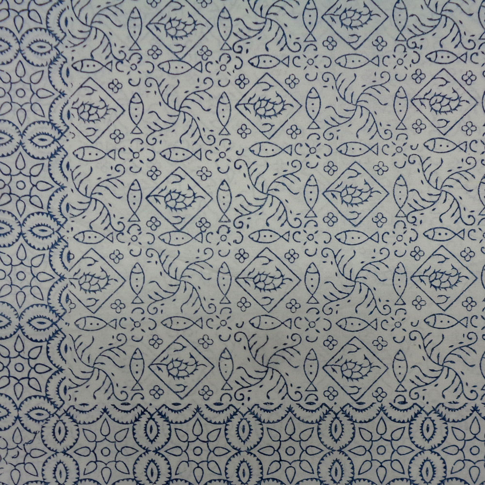 Wood Block Printed Handmade Tablecloth 150x220 cms  909914