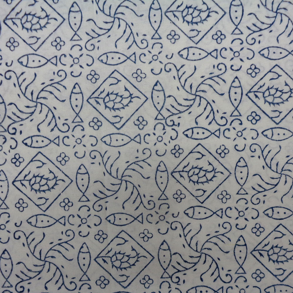 Wood Block Printed Handmade Tablecloth 150x220 cms  909914
