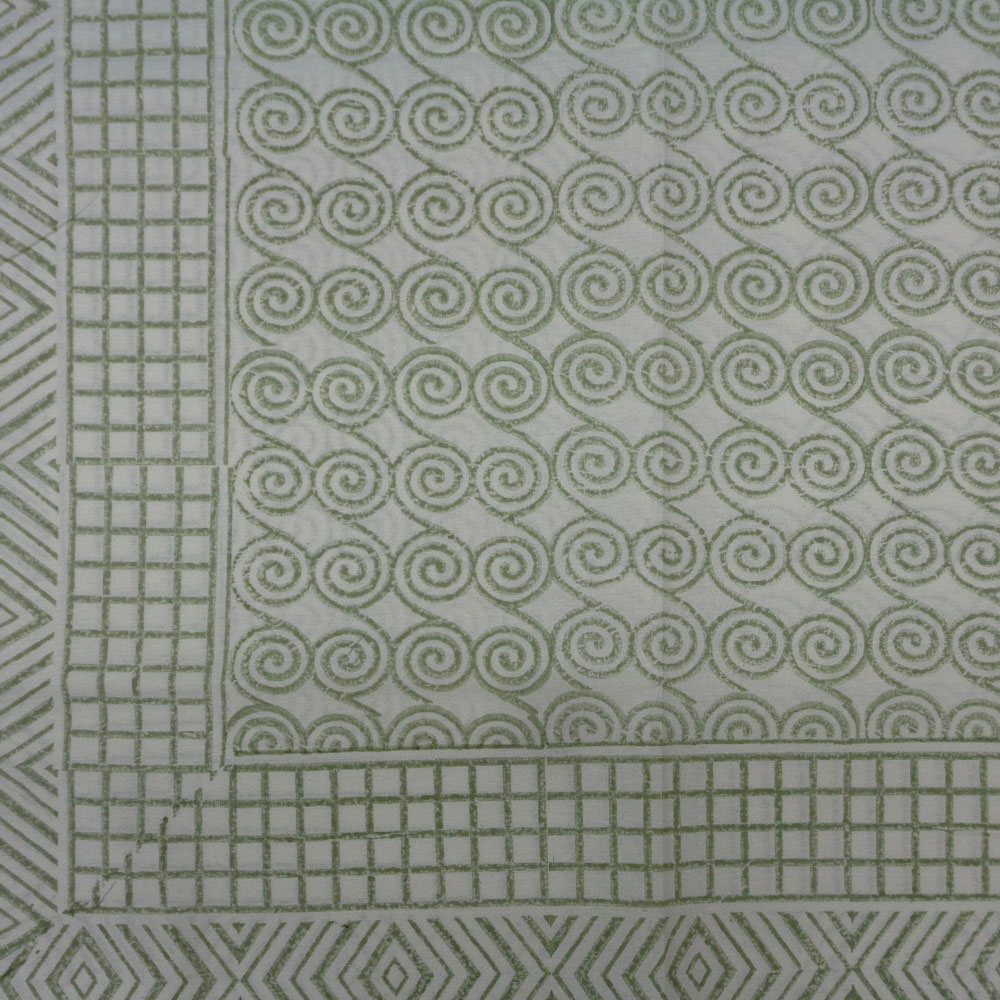 Wood Block Printed Handmade Tablecloth 150x220 cms  909920