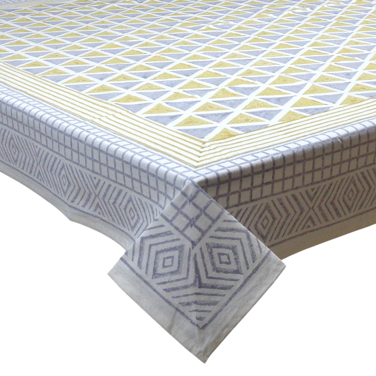 Wood Block Printed Handmade Tablecloth 150x220 cms  909933