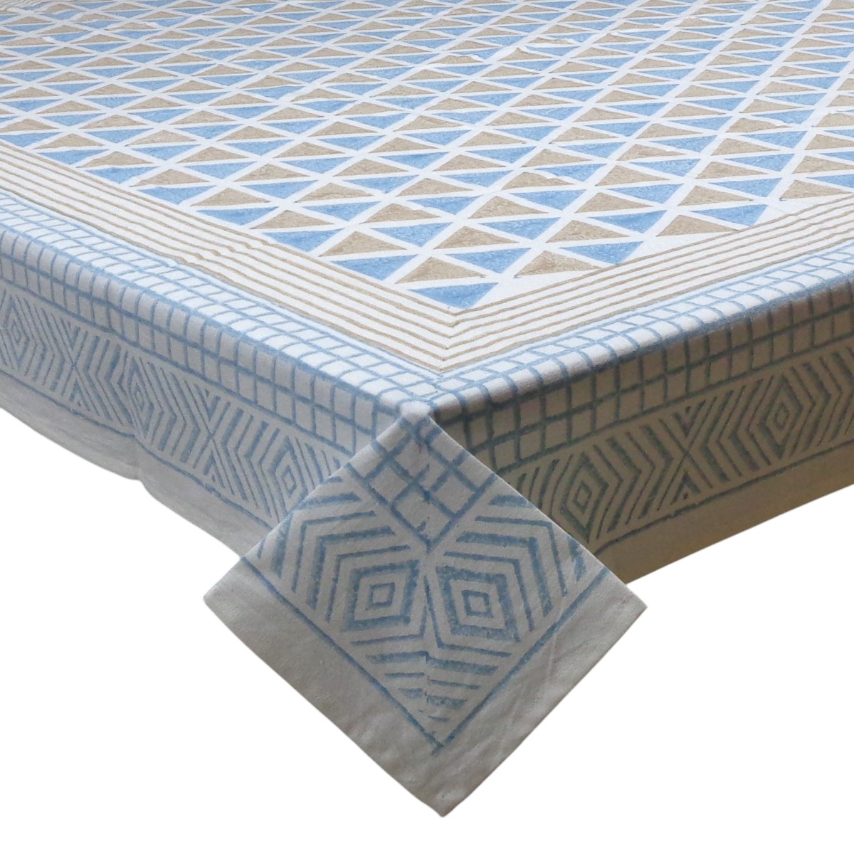 Wood Block Printed Handmade Tablecloth 150x220 cms  909939