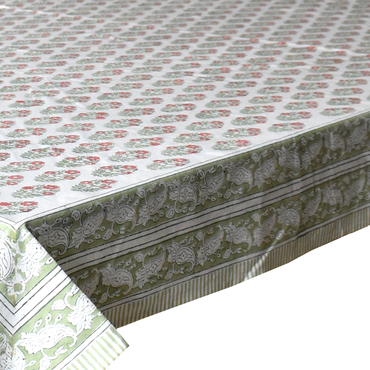 Hand Block Printed Tablecloth 180x340 cms  Boota Georgia 202403