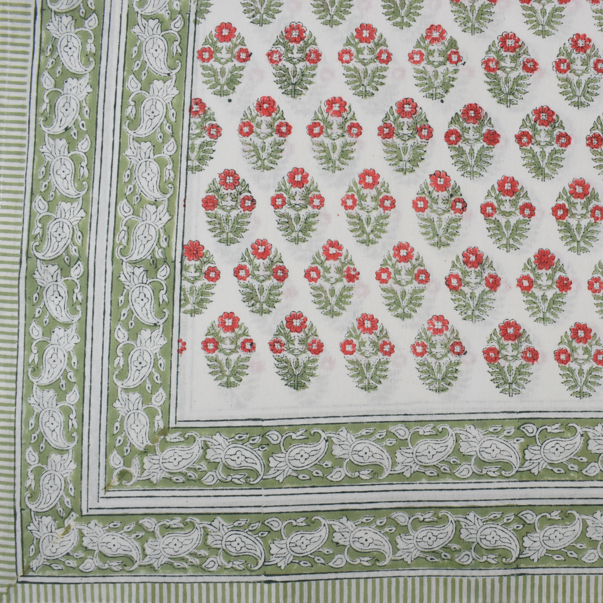 Wood Block Printed Handmade Tablecloth 150x220 cms Boota Georgia 202403