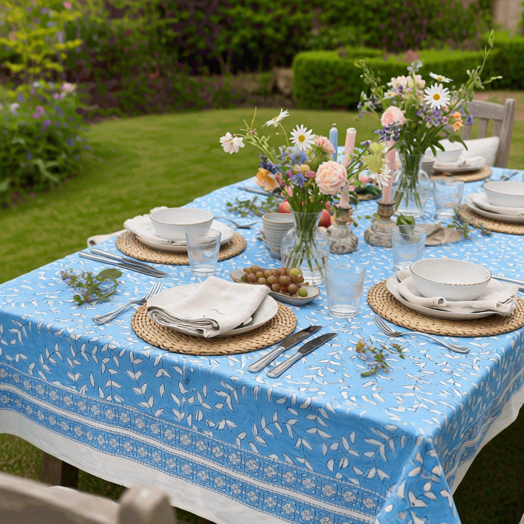 12 Seater Tablecloth 180x340 cms Harmony Blue Fill 260416