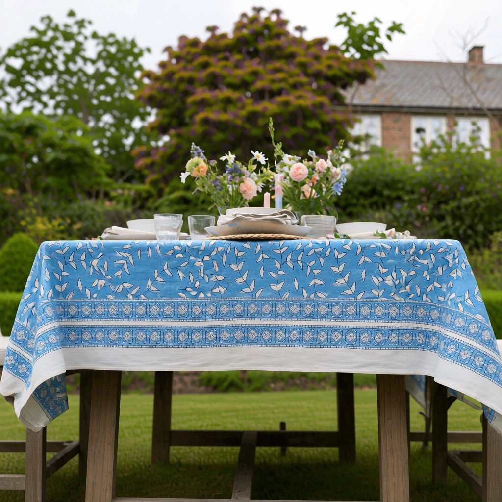 10 Seater Tablecloth 180x270 cms Harmony Blue Fill 260416
