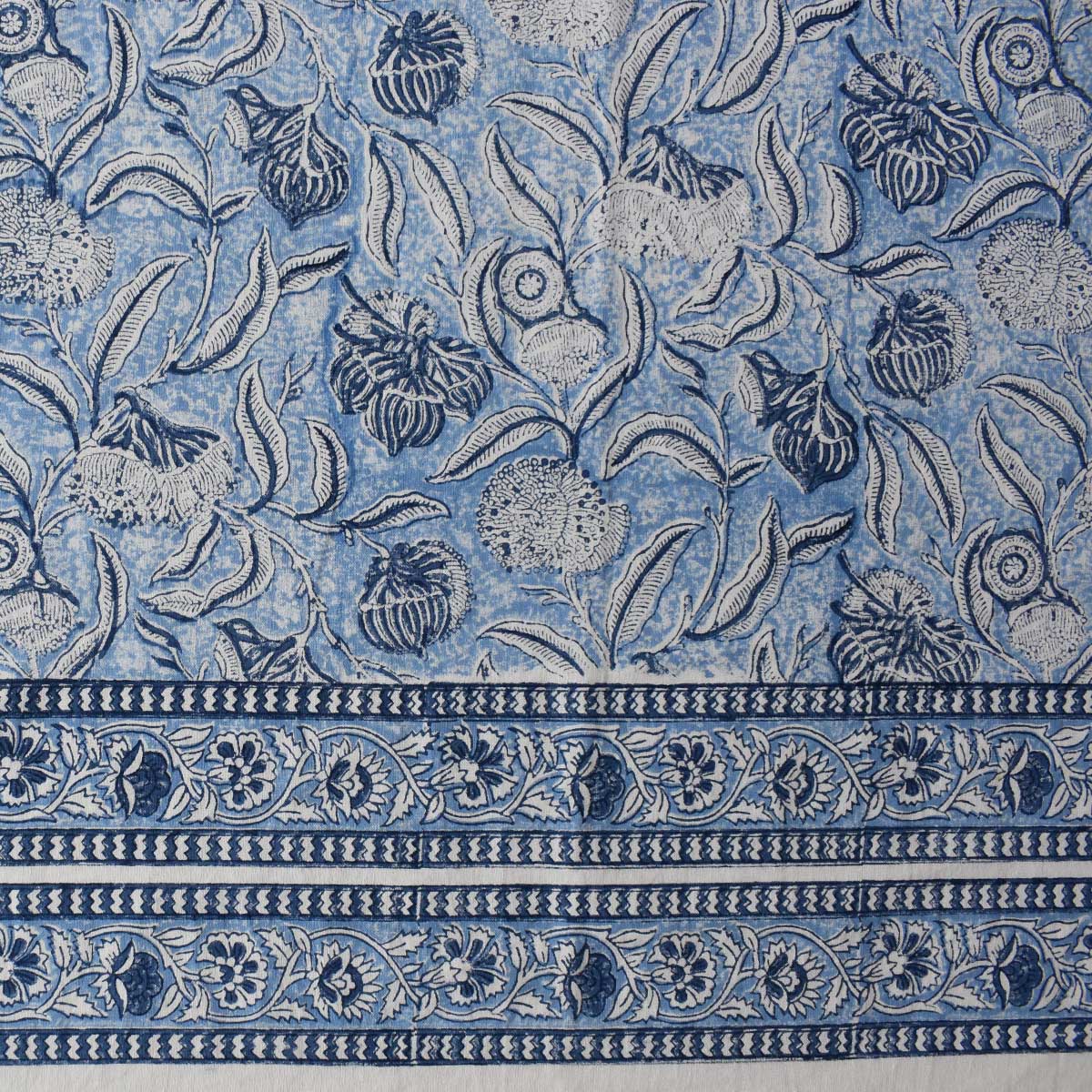 5 Yard Running Fabric Jaipur Block Printed Cotton 20 Sheeting Fabric  Meadow Song Blue 202513