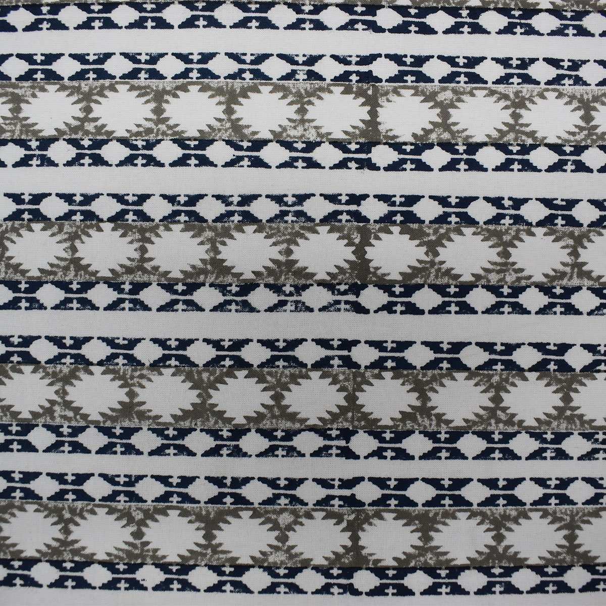 12 Seater Tablecloth  180x340 cms  Nordic Blue Greystone Stripe 202510