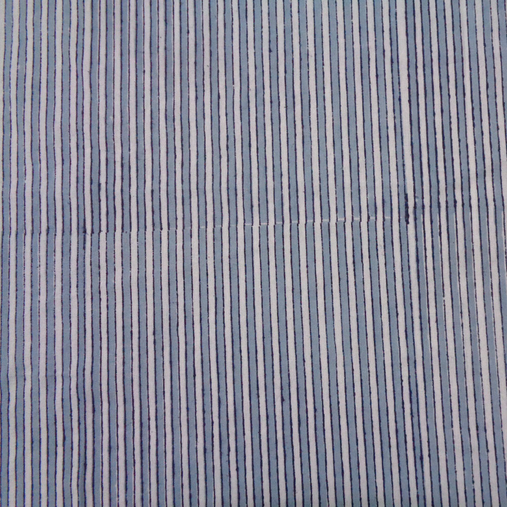 Hand Block Printed Cotton Tablecloth 150x220 cms Two Stripe Starlight 202212
