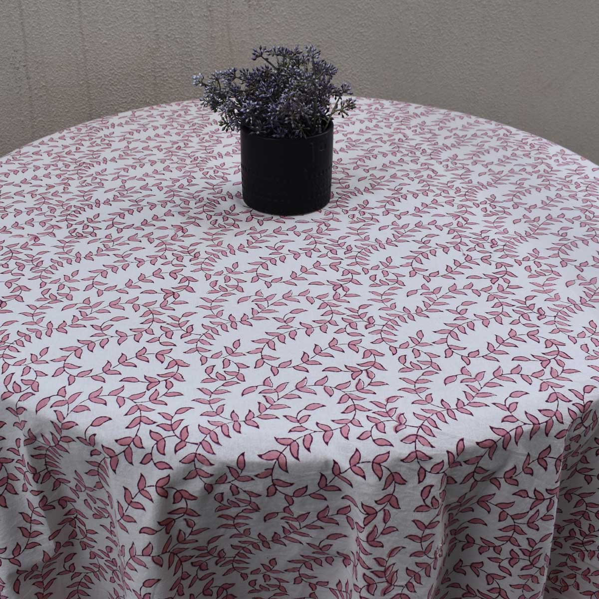 Round 180 cms Cotton French Design Table Cover Harmony Peach Open 260414