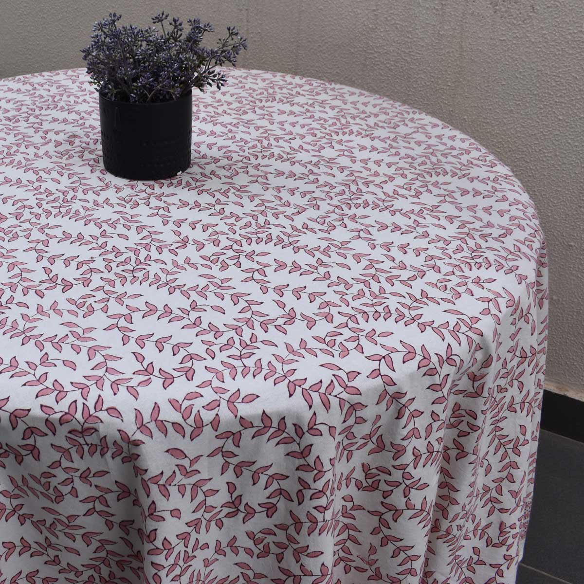 Round 180 cms Cotton French Design Table Cover Harmony Peach Open 260414
