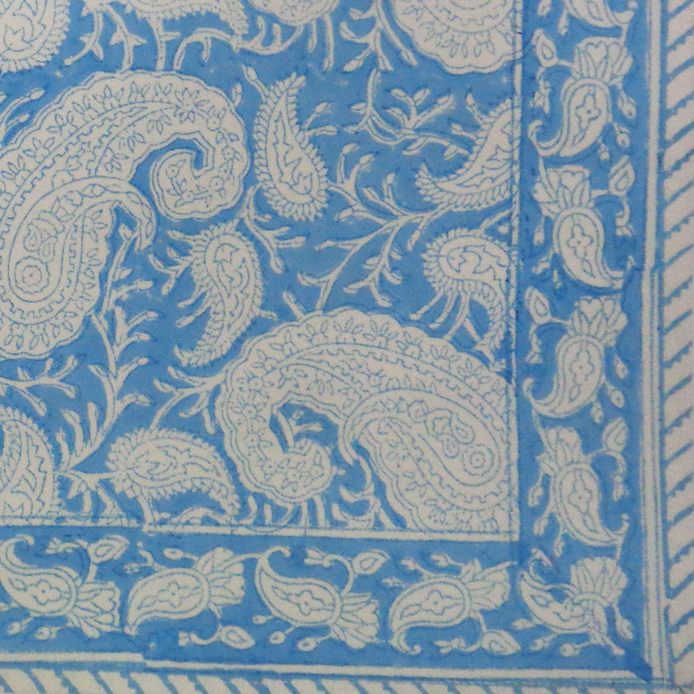 Hand Block Printed Cotton Canvas Table Mat 32x48 cms Set of 2 Table mats Ambi Aqua Gud 200868