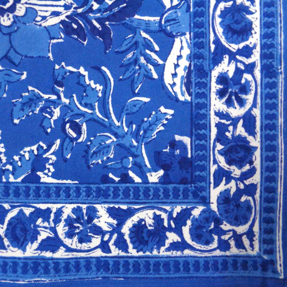 Hand Block Printed Cotton Canvas Table Mat 32x48 cms Set of 2 Table mats Anarkali Blue Gud 106797