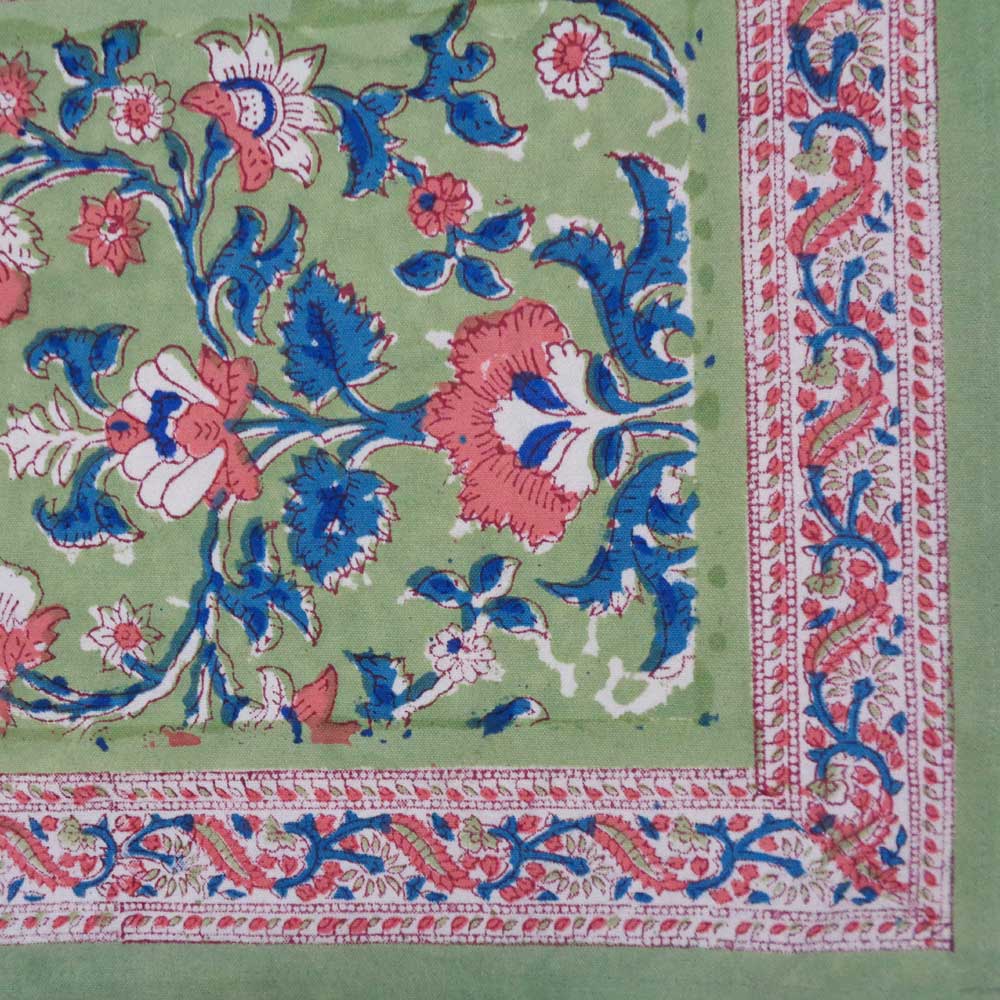 Hand Block Printed Cotton Canvas Table Mat 32x48 cms Set of 2 Table mats Rukhsana Jade Gud 204222