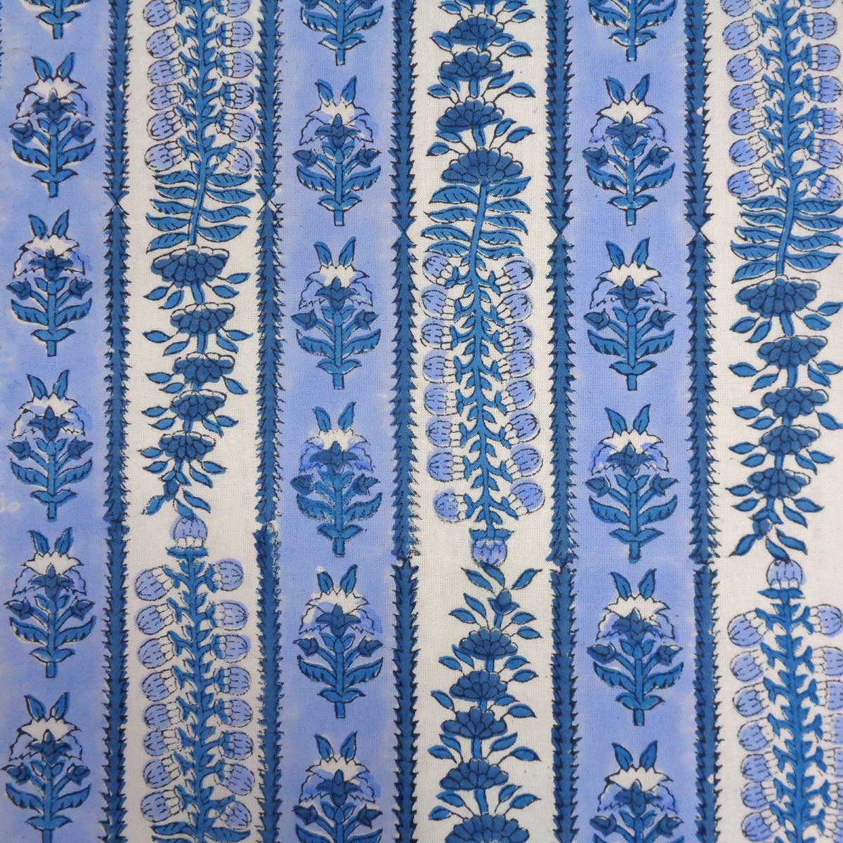 Hand Block Printed Cotton Tablecloth 150x220 cms Trellis Blue Booti 104113