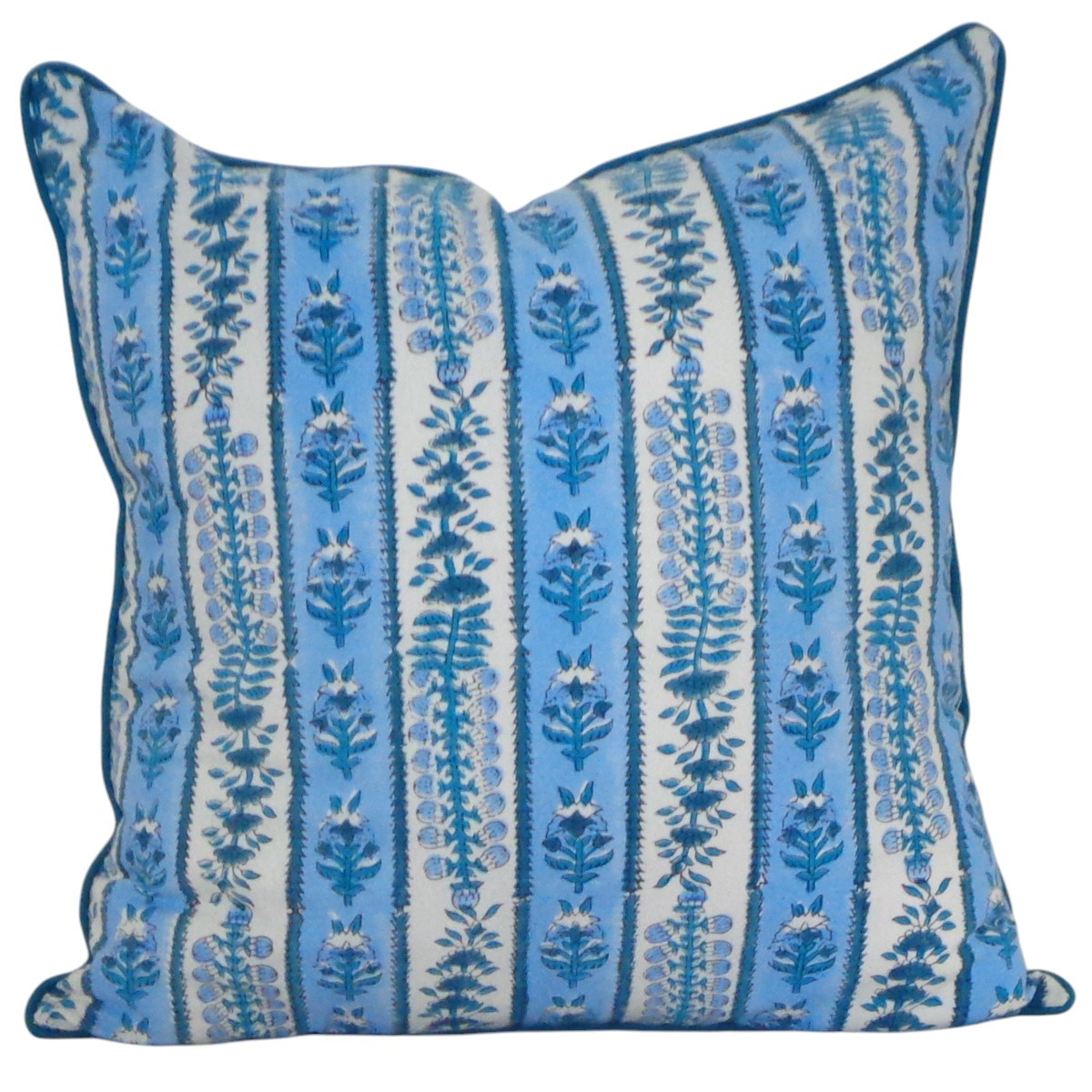 Piping Cushion Cover 50x50 cms  Trellis Blue Booti 104113