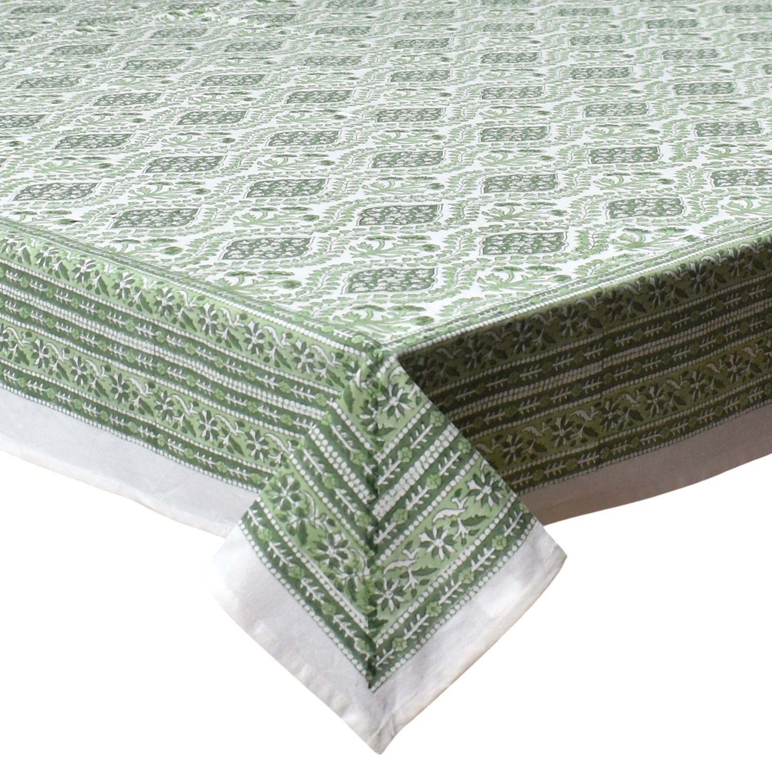 12 Seater Tablecloth 180x340 cms Trellis Shale Green 202517