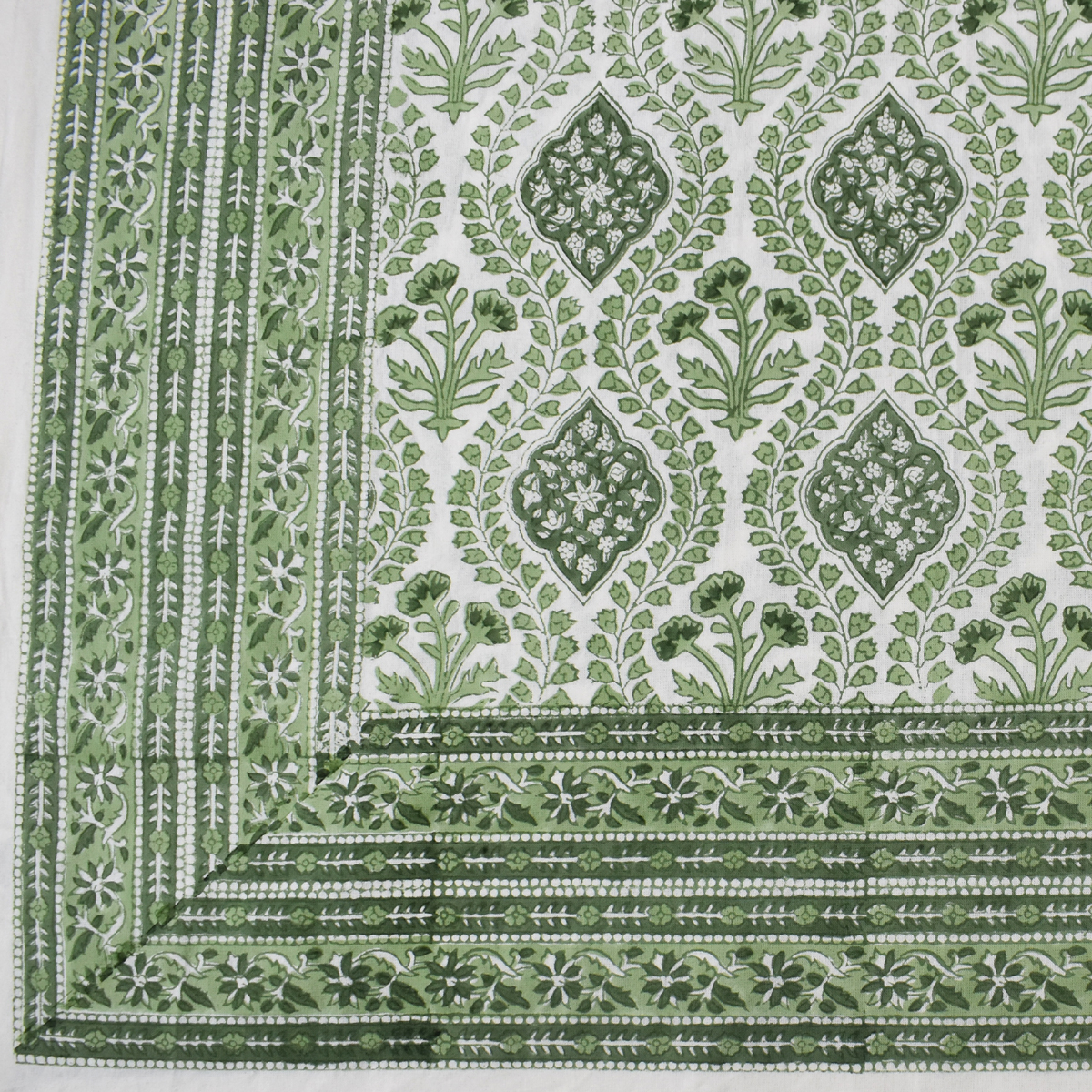 12 Seater Tablecloth 180x340 cms Trellis Shale Green 202517