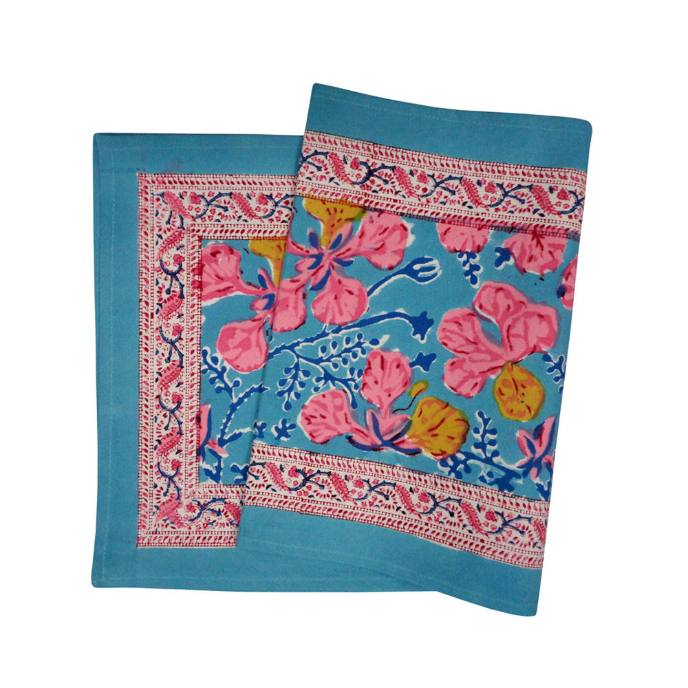 Hand Block Printed Cotton Canvas Table Runner 33x120 cms Gulmohar Gud 205255