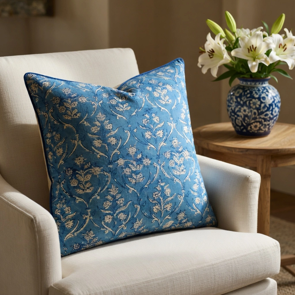 Piping Cushion Cover 50x50 cms Vine Leaf Alaskan Gud 600028