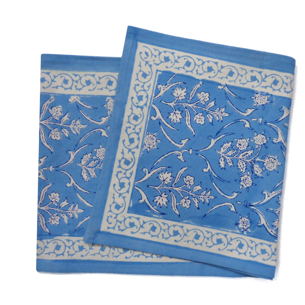 Hand Block Printed Cotton Canvas Table Runner 33x120 cms Vine Leaf Alaskan Gud 600969