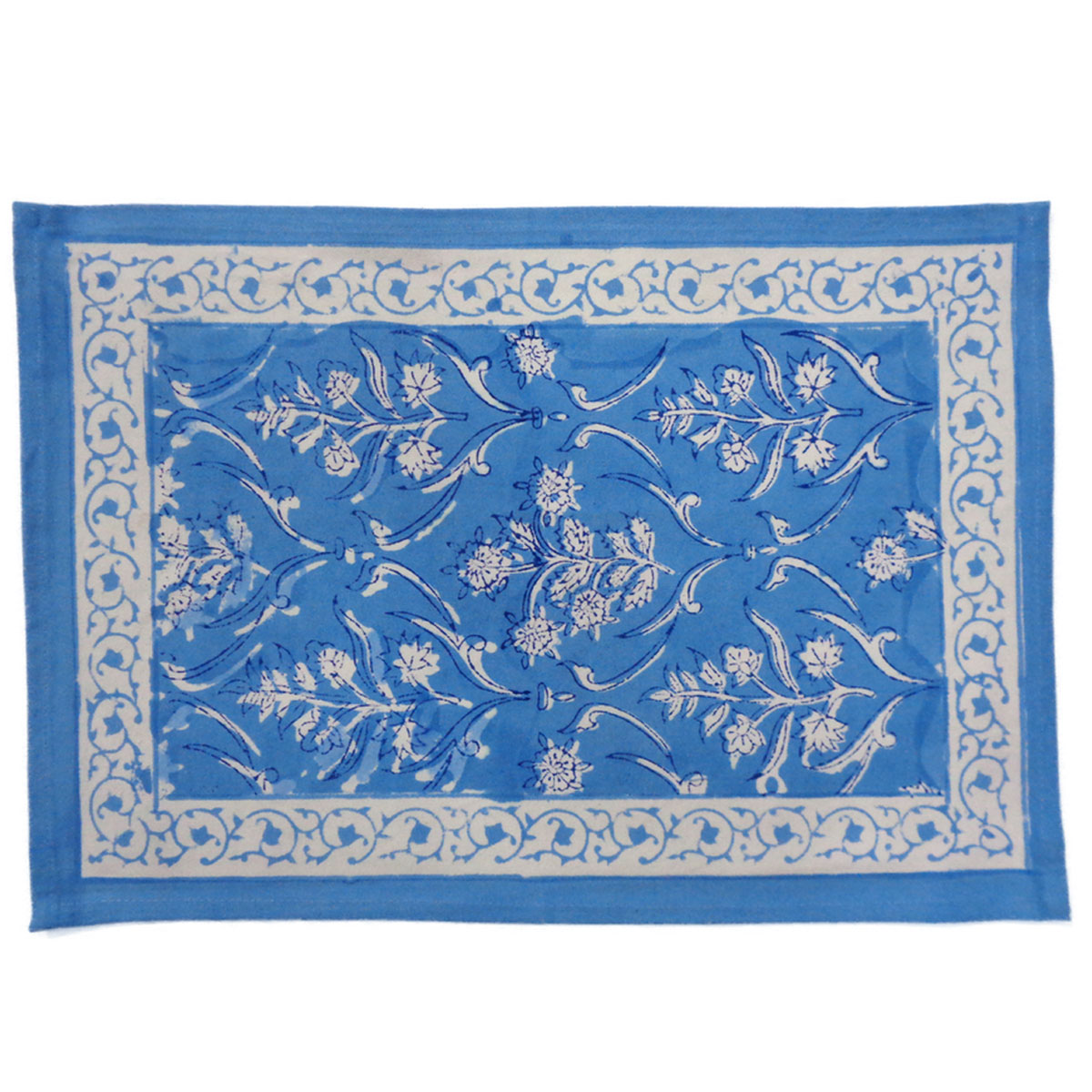 Hand Block Printed Cotton Canvas Table Mat 32x48 cms Set of 2 Table mats Vine Leaf Alaskan Gud 600969