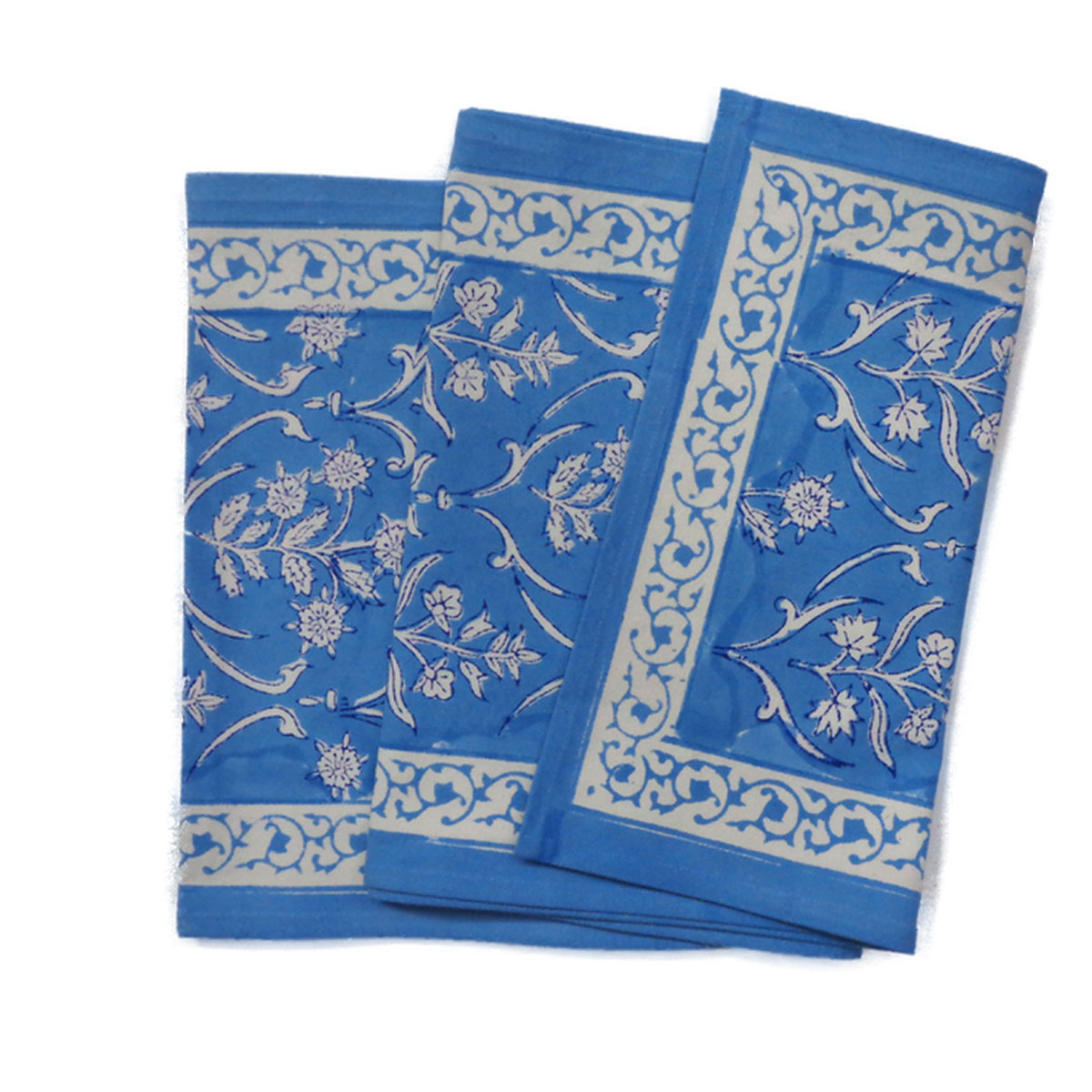 Hand Block Printed Cotton Canvas Table Runner 33x170 cms Vine Leaf Alaskan Gud 600969