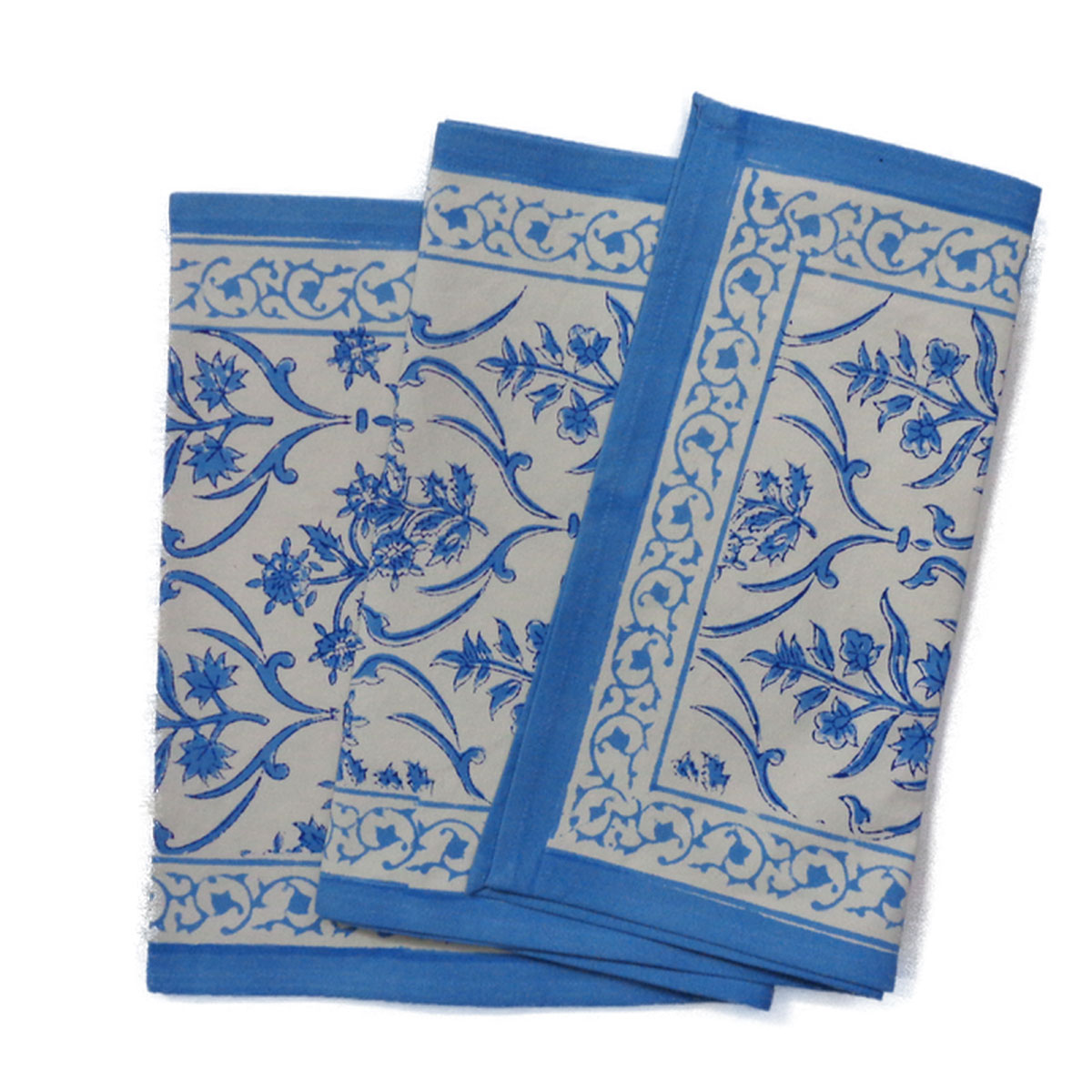 Hand Block Printed Cotton Canvas Table Runner 33x170 cms Vine Leaf Alaskan Open 208679