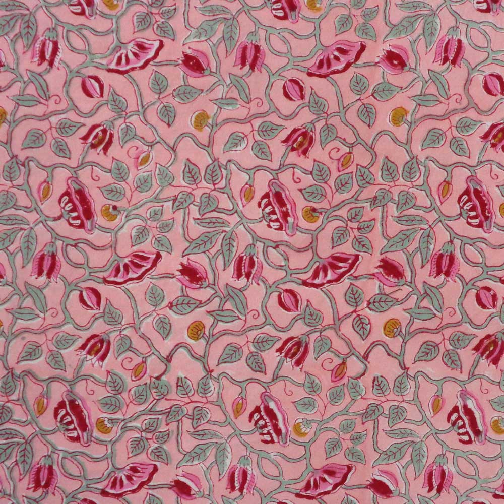 Hand Block Printed Cotton Napkin 45x45 cms Set of 4 Napkins Waterlily Pink Gud 906174