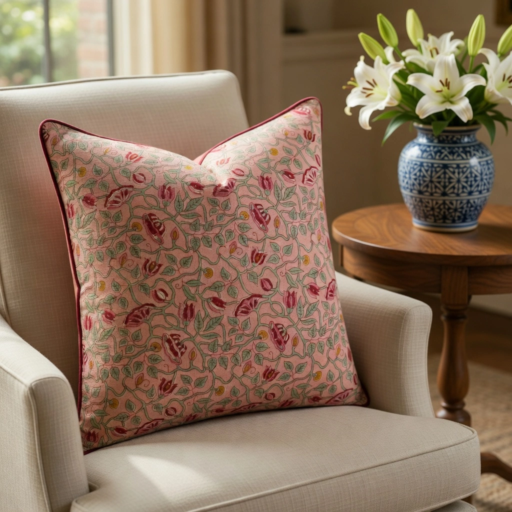 Piping Cushion Cover 50x50 cms Waterlily Pink Gud 906174