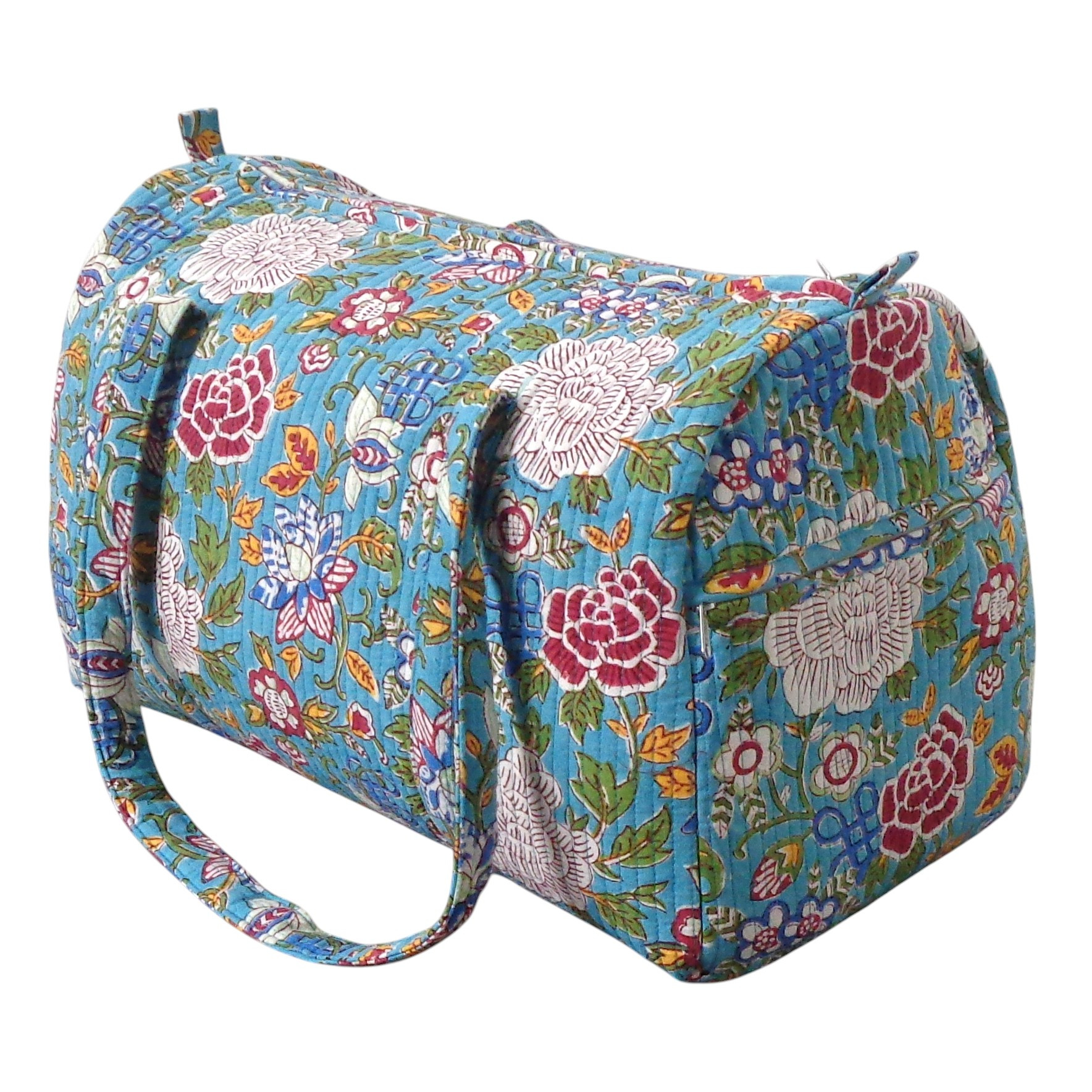 Weekender Bag Floral Canvas Blue Jade Gud 206865