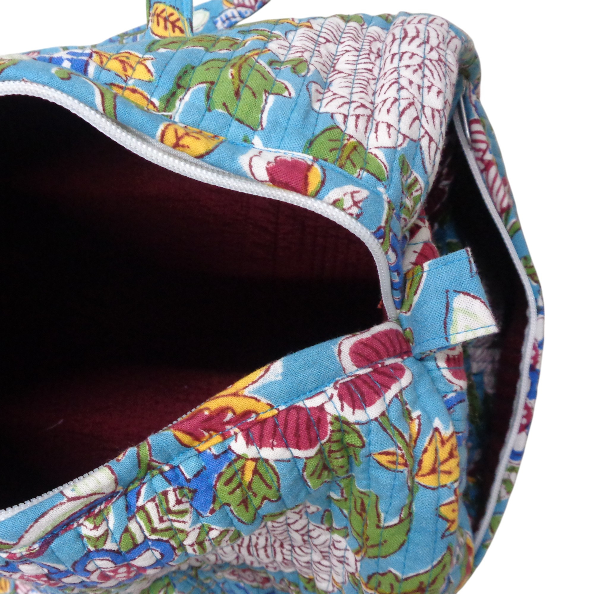 Weekender Bag Floral Canvas Blue Jade Gud 206865