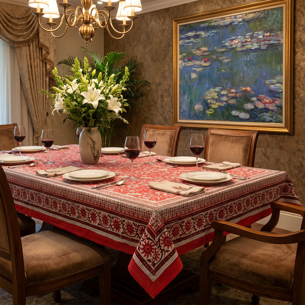 12 Seater Tablecloth 180x340 cms Wild Flower Christmas 202515