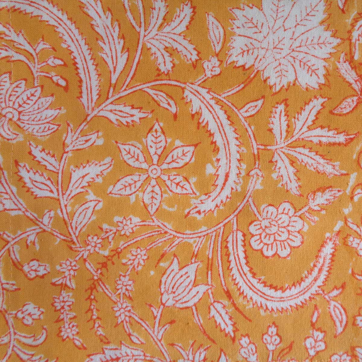 Hand Block Printed Cotton Napkin 45x45 cms Set of 4 Napkins Wild Flower Mustard 202401