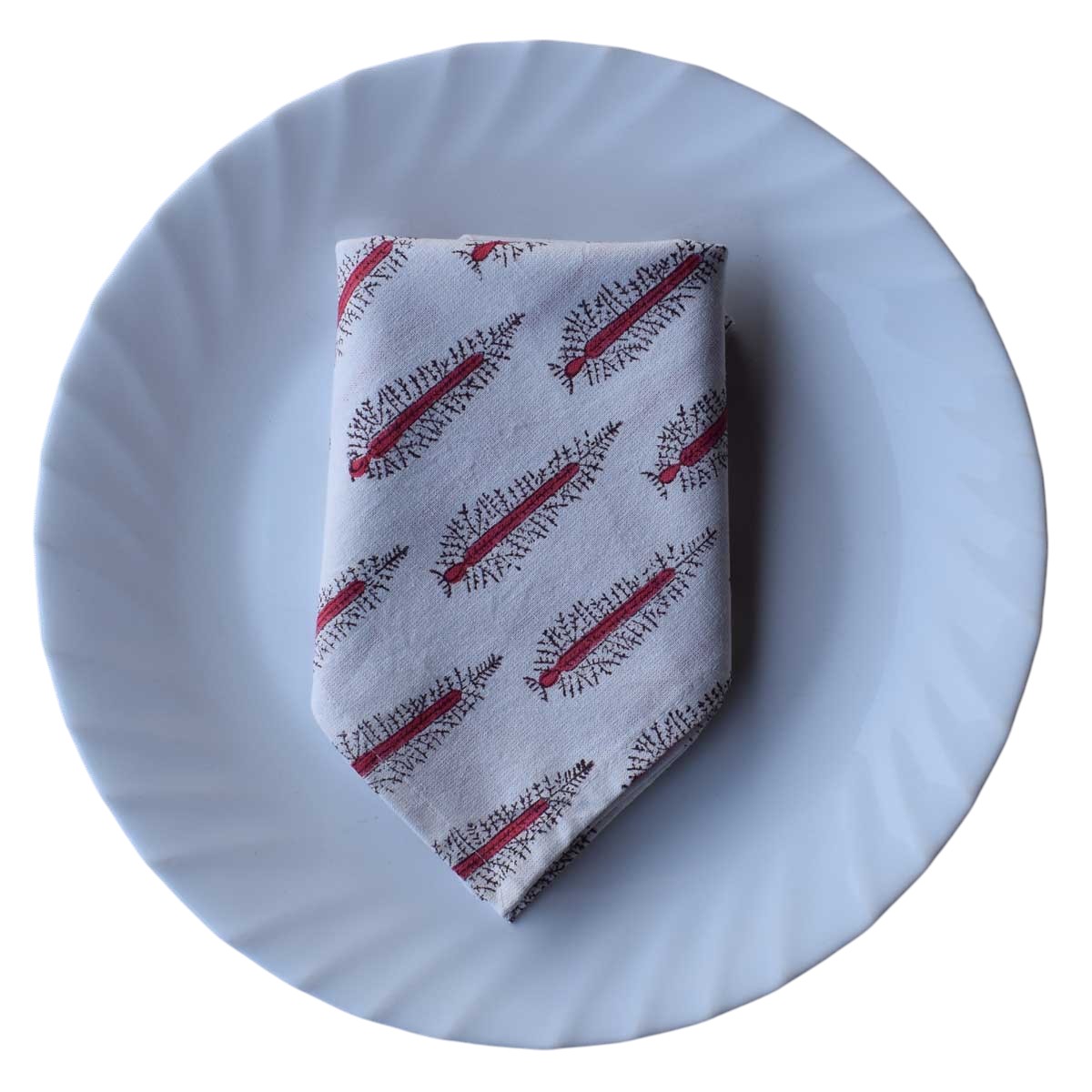 Hand Block Printed Cotton Napkin 45x45 cms Set of 4 Napkins  Winter Fall Tree Christmas 302397