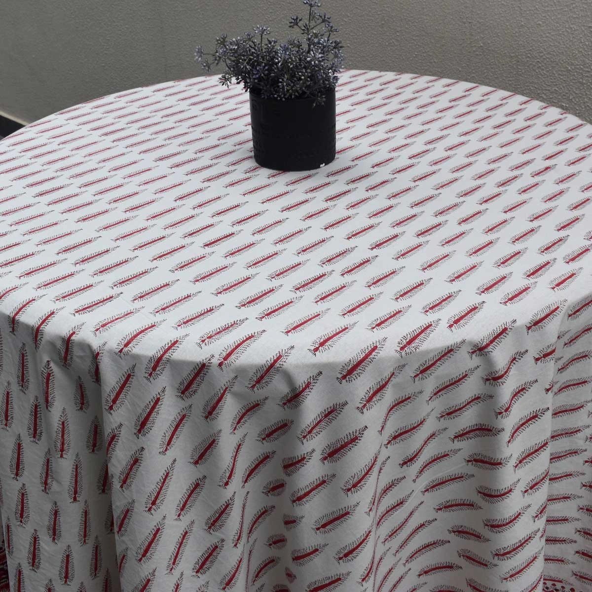 Round 220 cms Cotton French Design Table Cover  Winter Fall Tree Christmas 302397