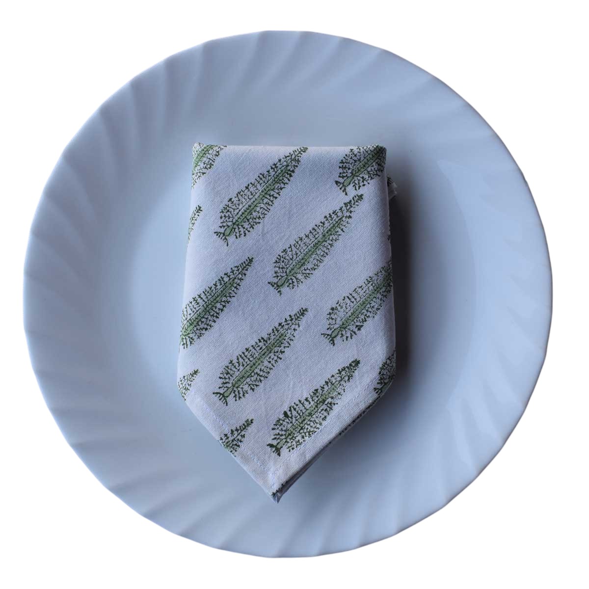 Hand Block Printed Cotton Napkin 45x45 cms Set of 4 Napkins Winter Fall Tree Vineyard 302395