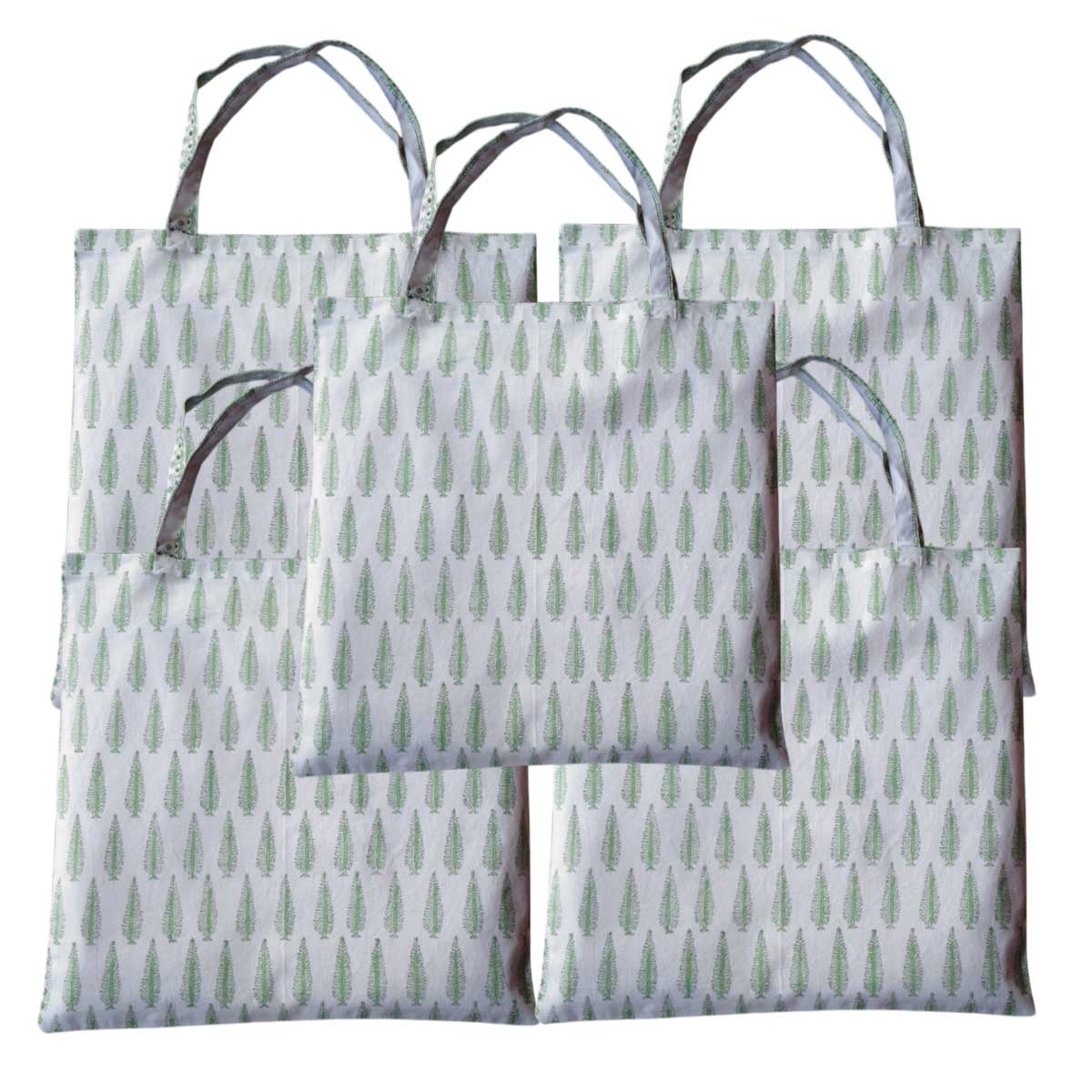 Grocery Totes  Set of 5 Bags  Winter Fall Tree Vineyard 302395