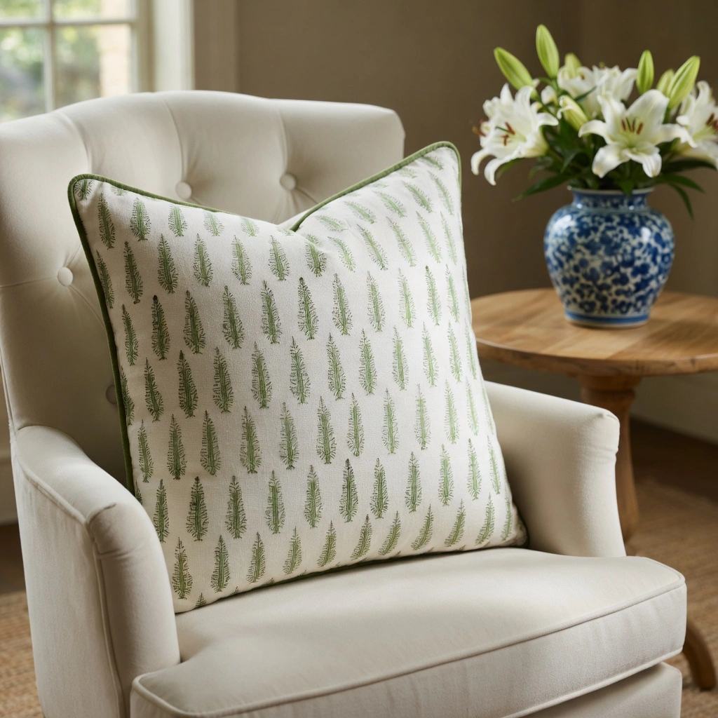 Piping Cushion Cover 50x50 cms Winter Fall Tree Vineyard 302395