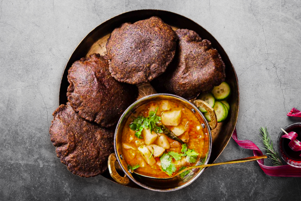 Buckwheat Poori with Potato Sabzi