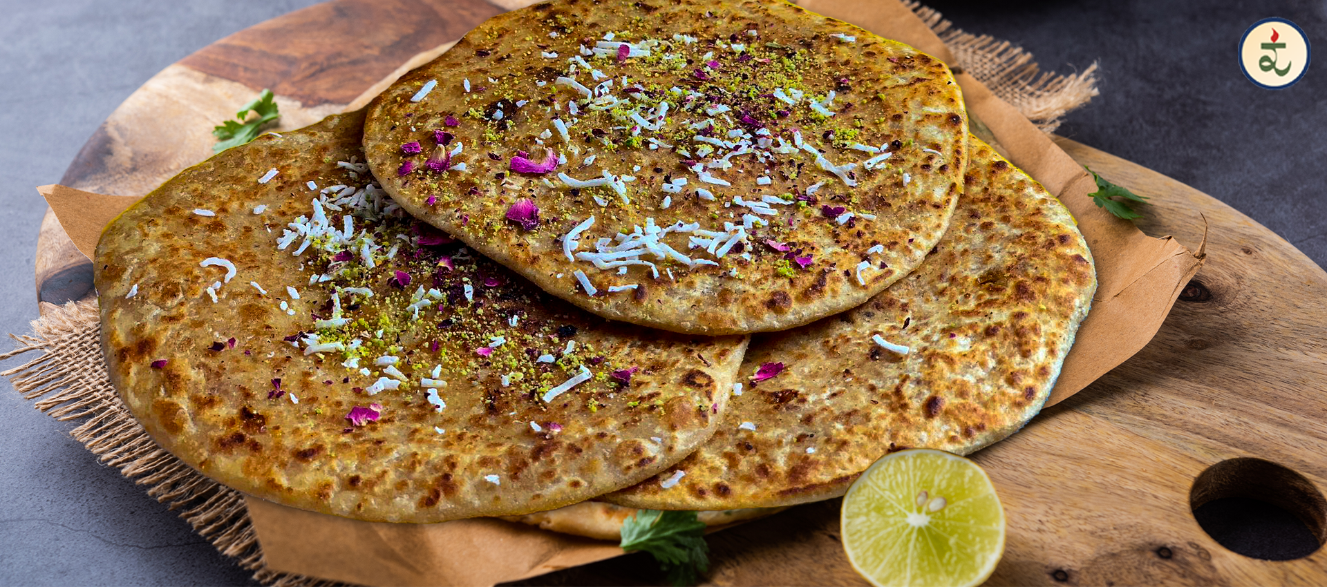 Coconut paratha made with sprouted wheat