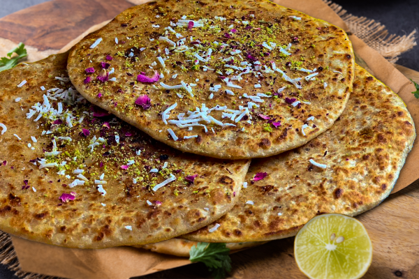 Coconut paratha made with sprouted wheat