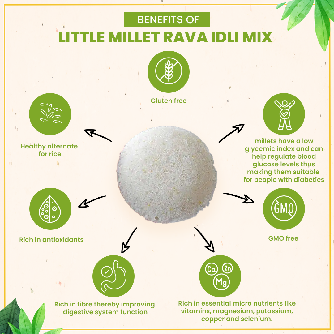 Organic Little Millet Rava Idli Mix 250gm
