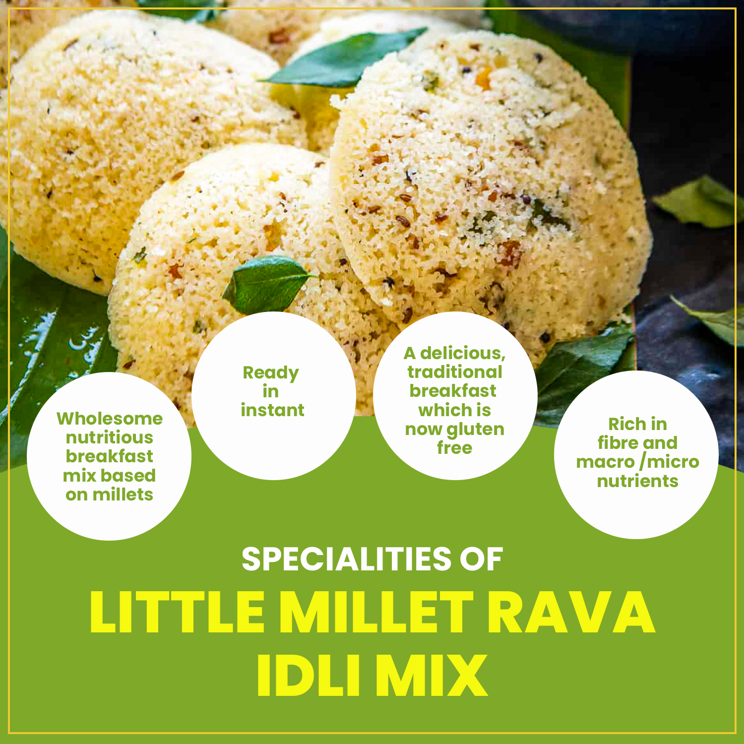 Organic Little Millet Rava Idli Mix 250gm