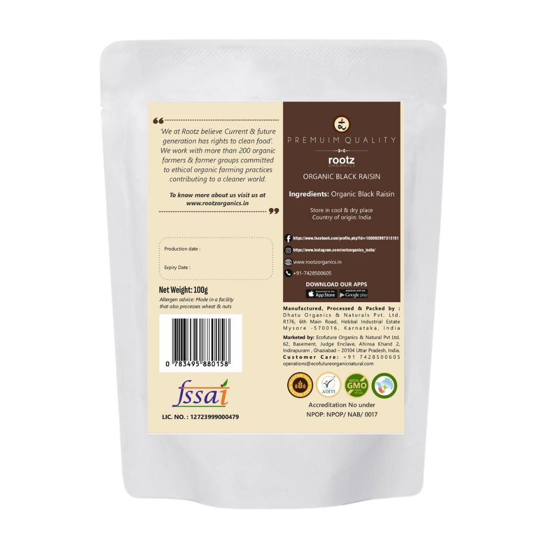 Organic Raisin Black   100gm