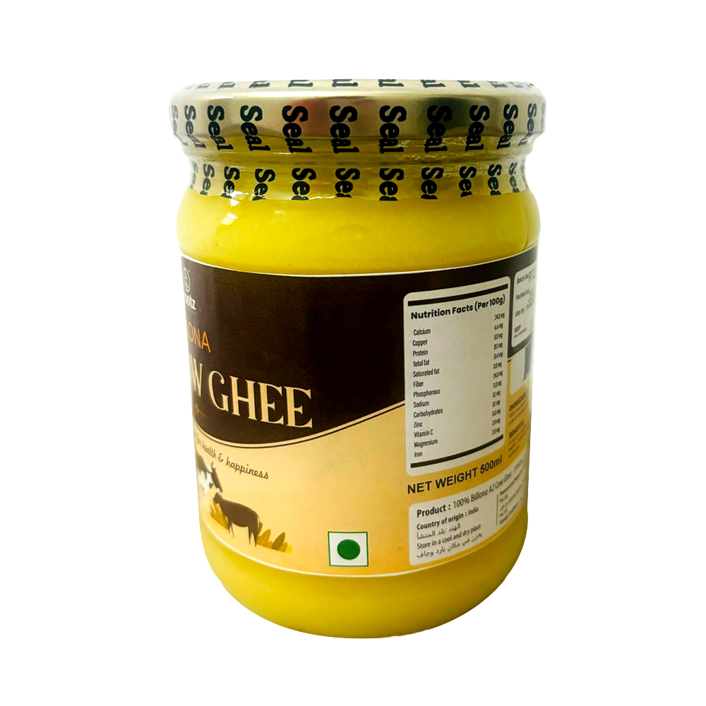 Bilona Desi Cow Ghee (A2) – Pack of 2 x 500ml | Nutrient-Dense Golden Goodness for Immunity, Digestion & Joint Strength | Traditionally Churned, Rich Aroma