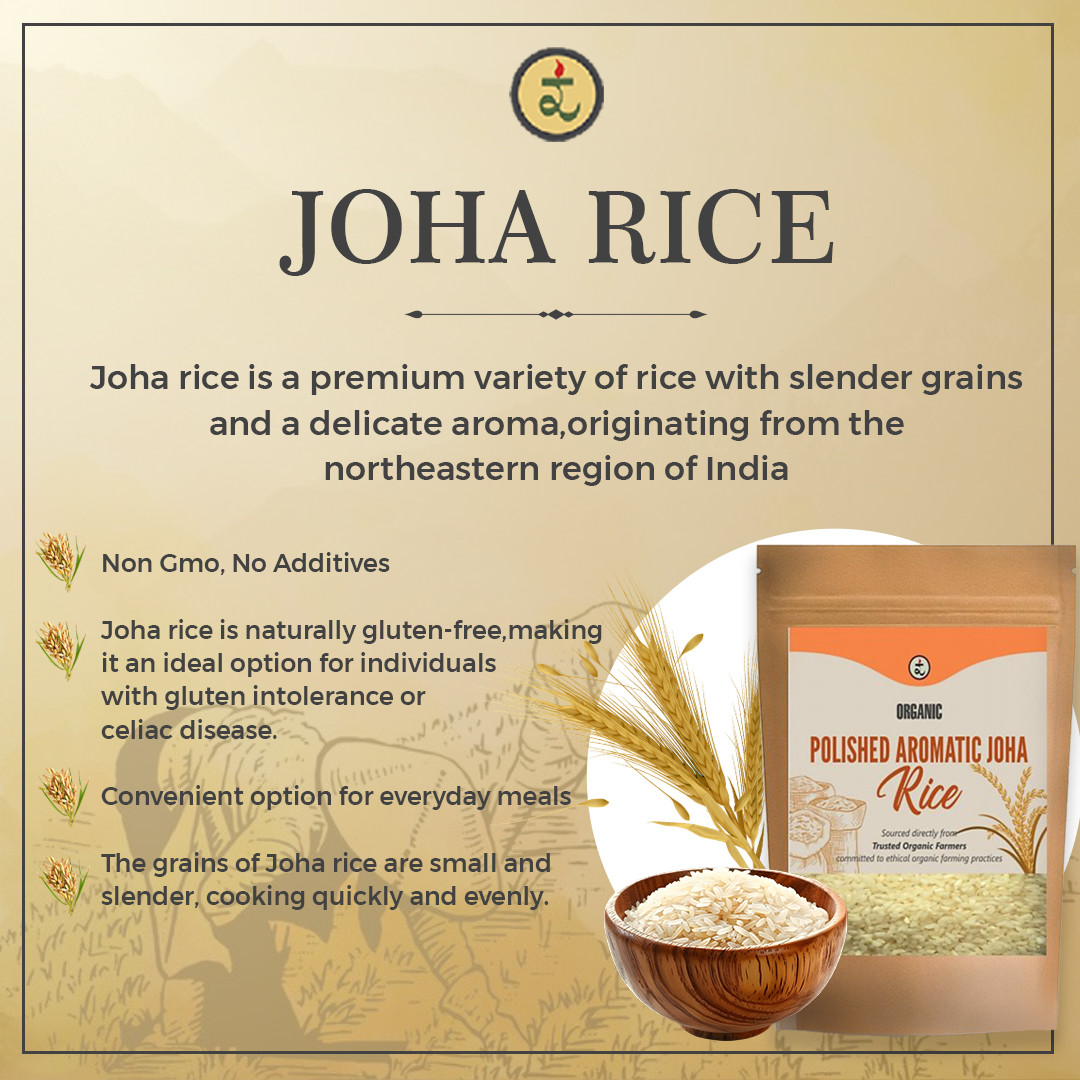 Organic Polished Aromatic Joha Rice 900G - Light, Fragrant Grain for Easy Digestion & Premium Taste | Gentle on Gut, Aromatic & Easy to Cook