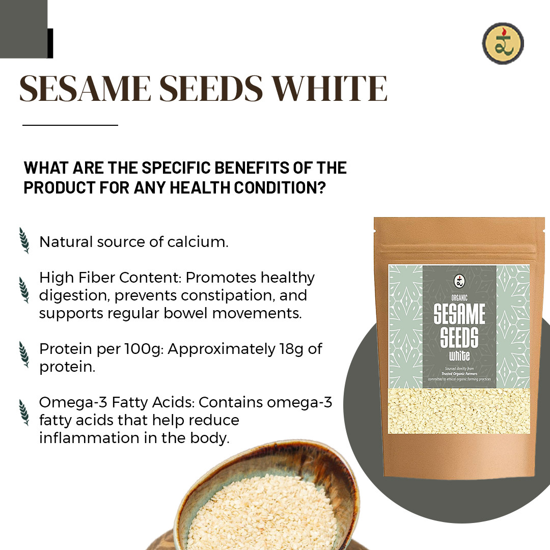 Organic Sesame Seeds White 250g
