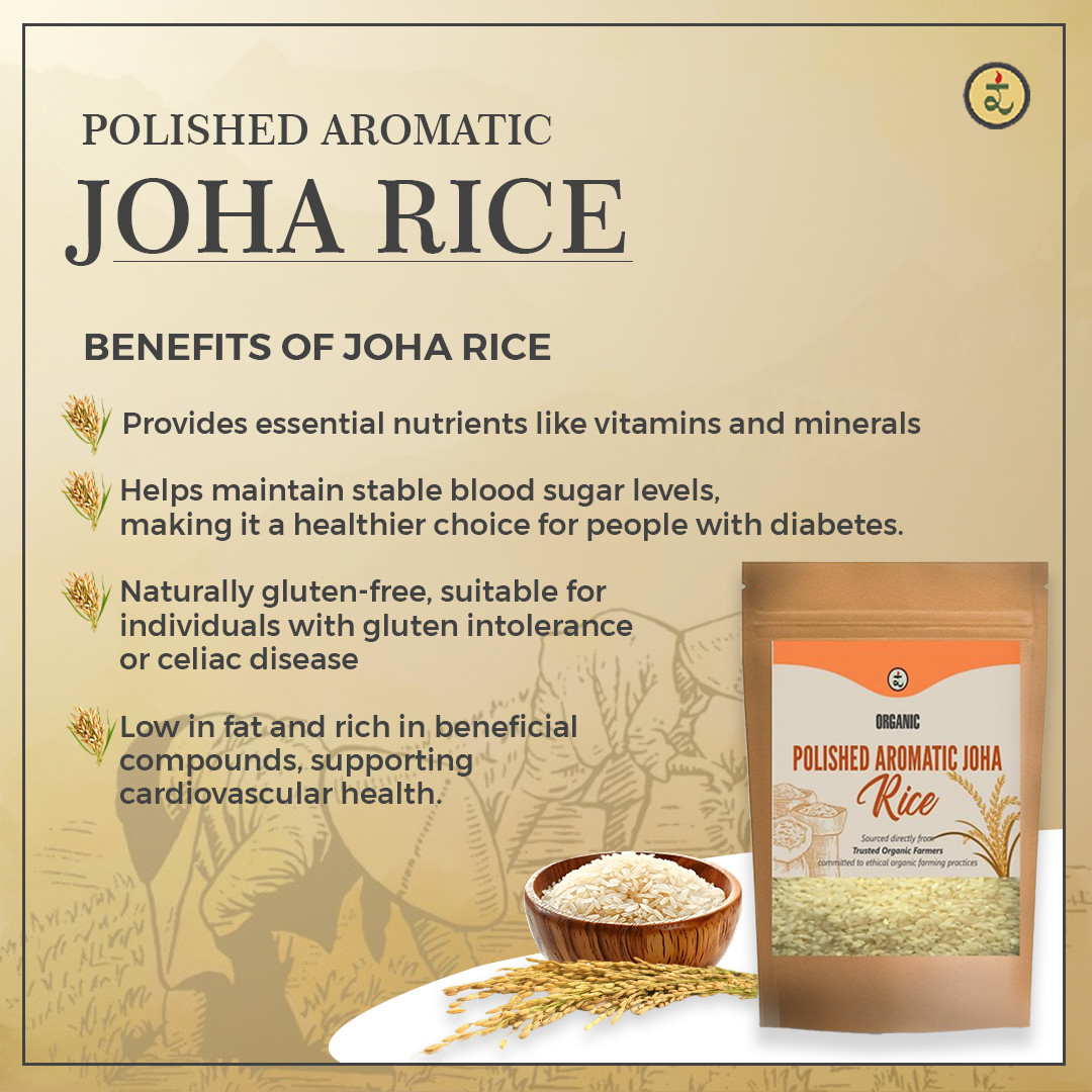 Organic Polished Aromatic Joha Rice 900G - Light, Fragrant Grain for Easy Digestion & Premium Taste | Gentle on Gut, Aromatic & Easy to Cook